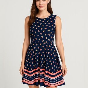 Maison Jules Watermelon Sleeveless Summer A- Line Dress Size M Fit/Flare